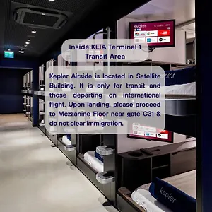  Capsule hotel Kepler Club Klia Terminal 1 - Airside Transit